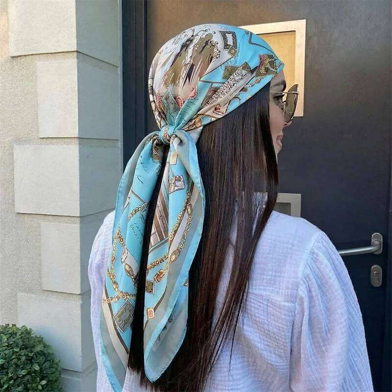2026 Women Silk Square Scarf Lady Bandana Head Wrap Shawl Satin Foulard Female Large Hijab Neckerchief Scarves Headband 26Y06226 - view 1