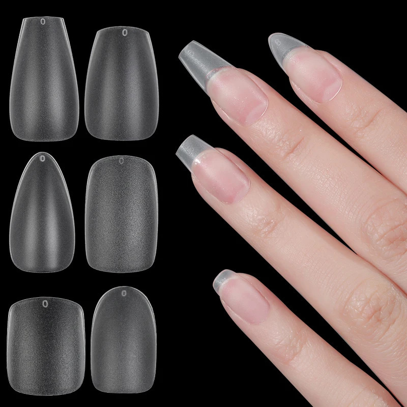 Kaniu 450pcs Soft Gel Nail Tips Fake Full Cover False Nail Tips Almond Oval Shape Nail Extenison Tips Soak Off Gel Nail Tools 260626 - view 3