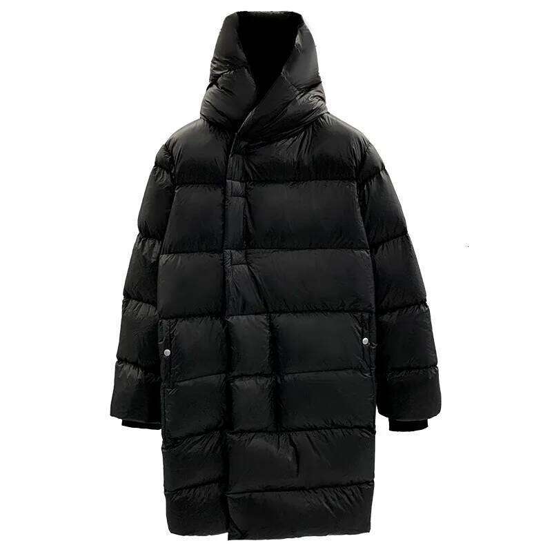 Men Down Coats Gothic High Street Women Clothing Trench Oversized Winter Dust Windbreaker Black Snow Jackets W260626
