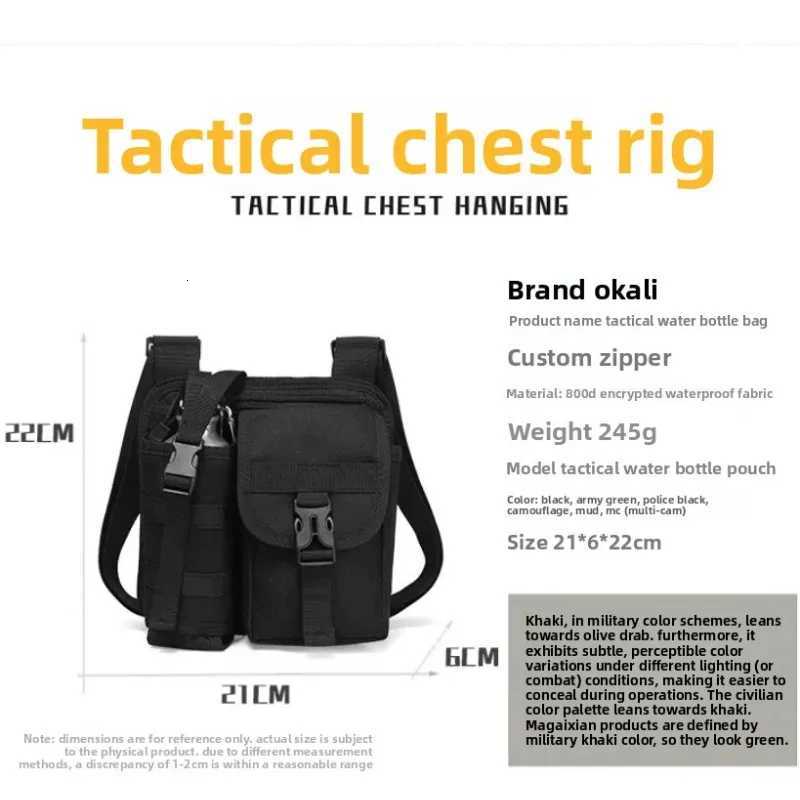 with Small Crossbody Multiple Bag Storage Pockets Tactical Sports Sling Bag Storage Tool Bag Trendy Water Bottle Bag M260626 - view 7