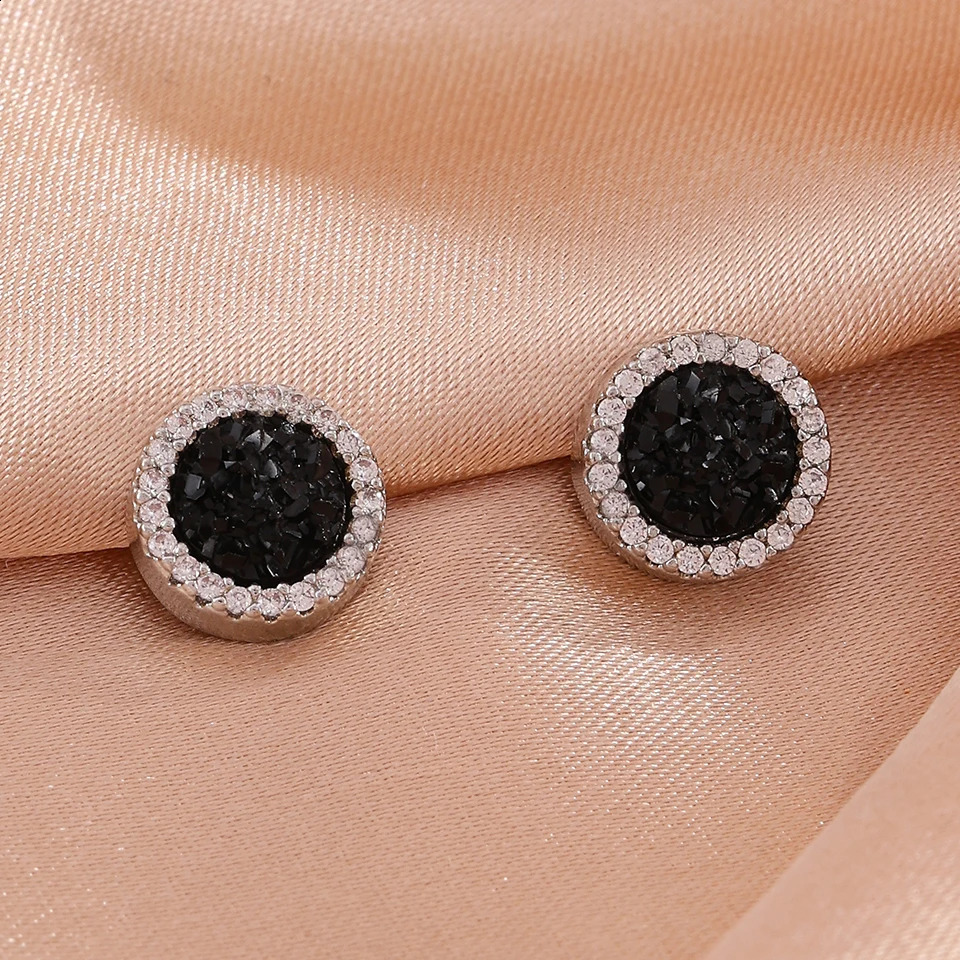 ZAKOL 2Pcs y Crystal Black Blue White Color Magnetic Ear Clips Non Piercing Stud Unisex Wedding Jewelry Accessories 260623