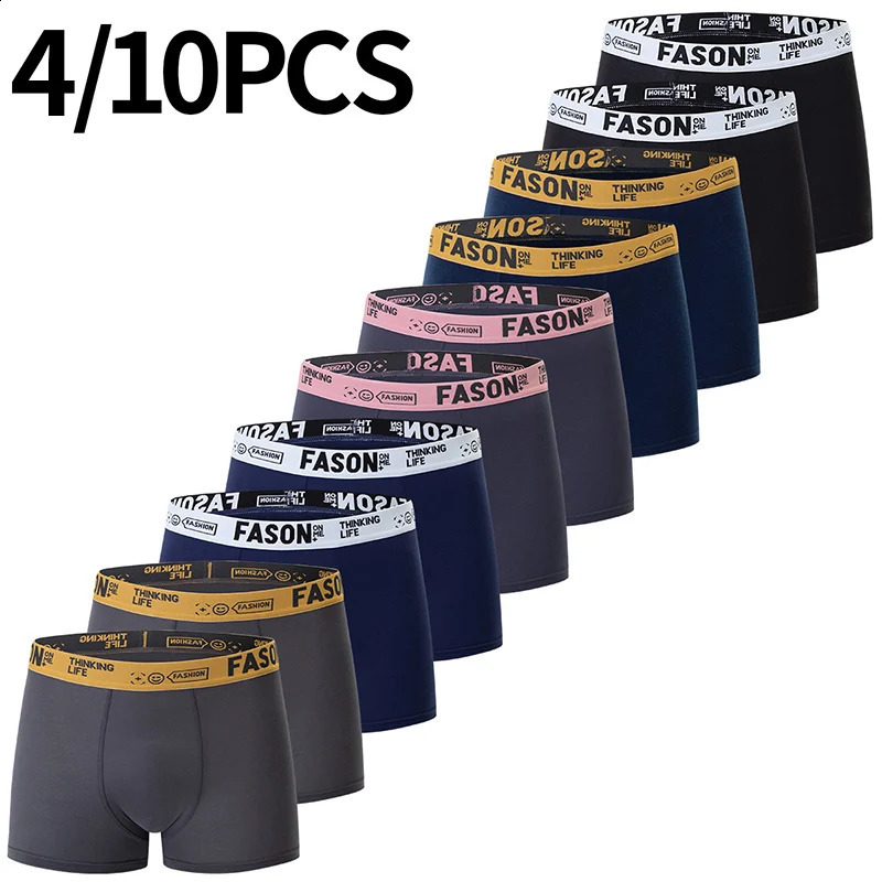 410 Piece Set Of Mens Casual And Fashionable Underwear Comfortable Boxer Shorts Youth Plus Size Sports Cycling Elastic 260626 - view 1