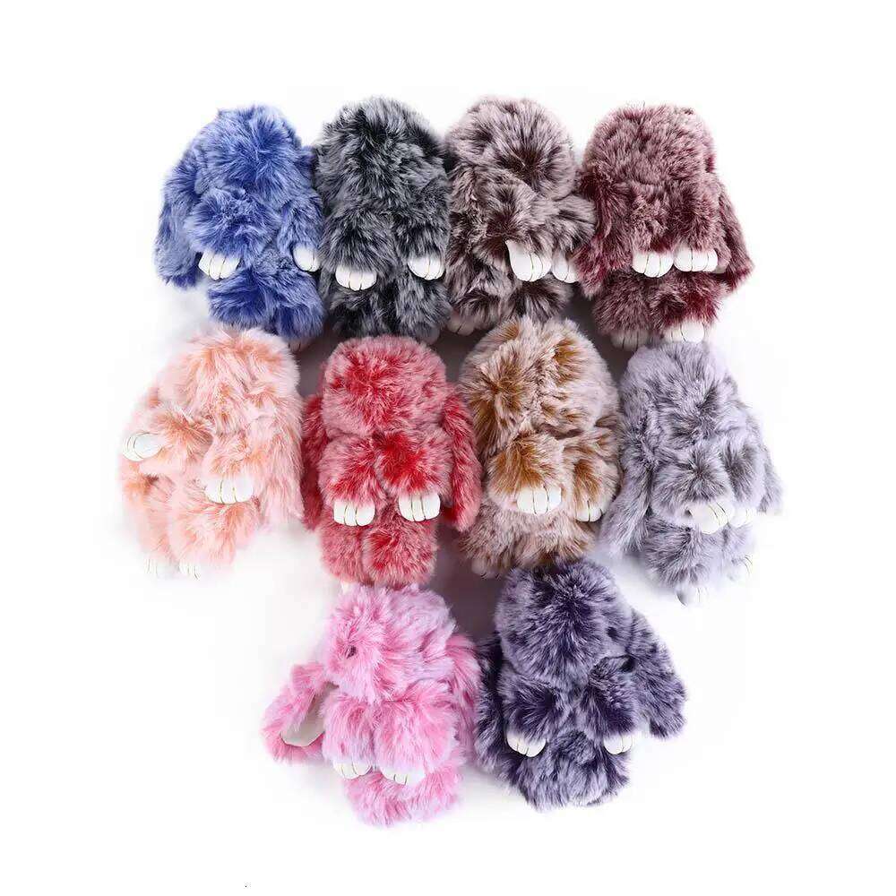 Bags Pendant Jewelry Ornament Fluffy Toy Doll Keyring Plush Bunny Rabbit Fur Keychain 26Y0626