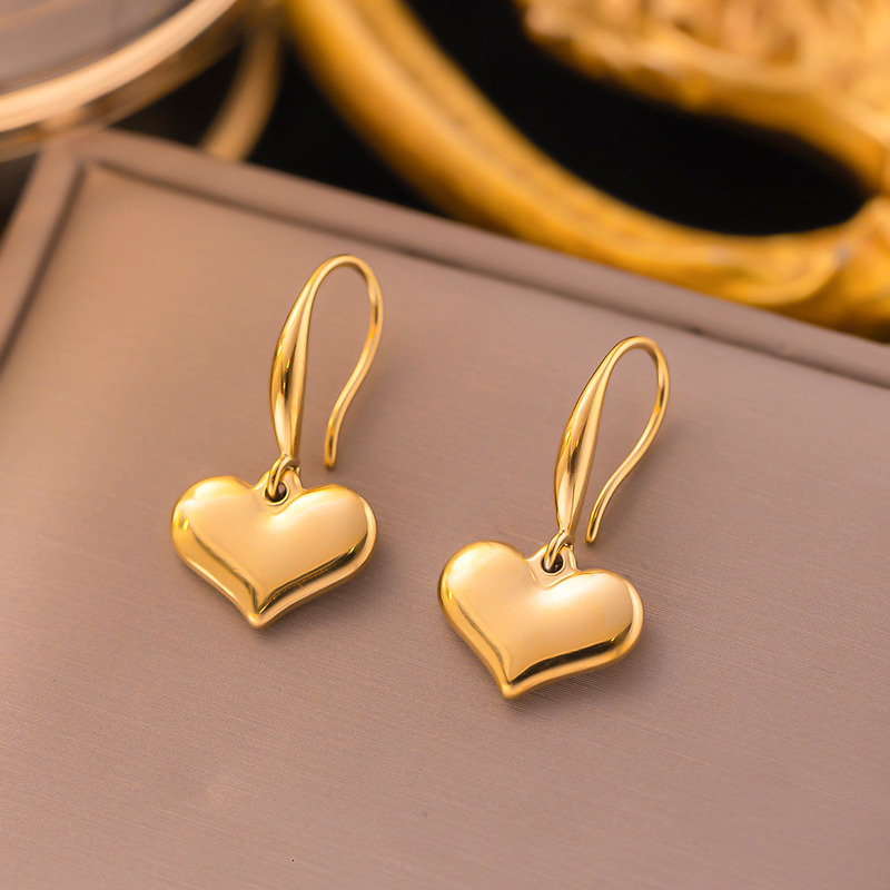 Earrings Fashion And Exquisite Titanium Steel Earrings Light Luxury Heart Shaped Pendant Casual Multi Style Minimalist Geometric Earrings Fashion Acce - view 5