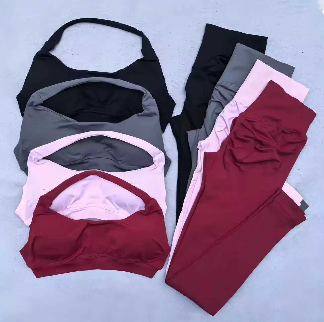 Set 2PCS Sports Bra Womens Professional Fitness Tank Top Bra Shockproof Running Leggings Yoga Suit Beautiful Bra Clothing M260626 - view 3