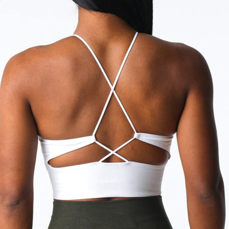 Yoga Top Backless Sport Bra Womens Underwear Seamless Fitness Inner Padded Yoga Vest Bralette Woman Gym Sports Bra Sportswear 260626 - view 5