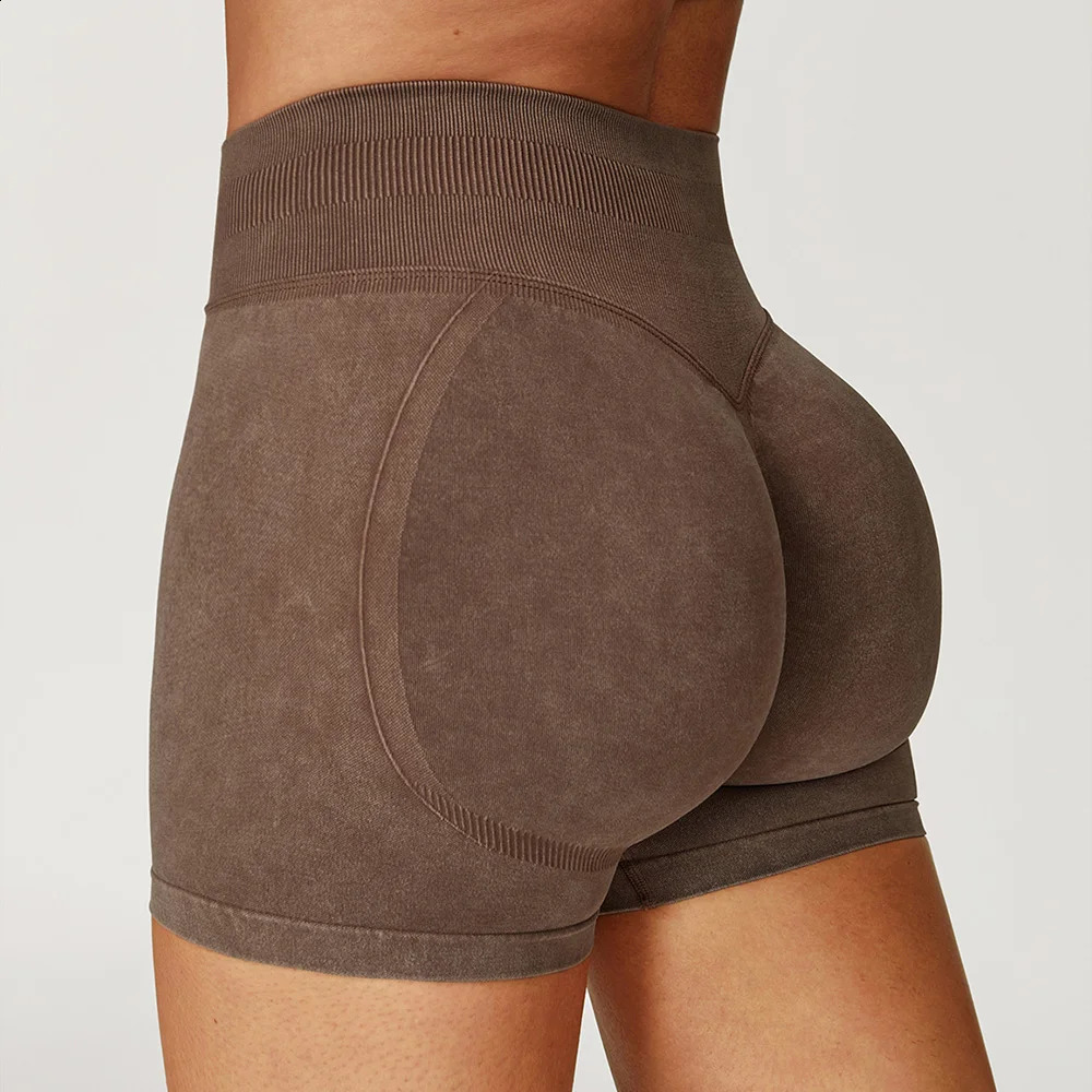 High Waist Yoga Shorts Women Sand Washed Yoga Shorts Workout Shorts Fitness Yoga Lift Butt Fitness Yoga Gym Running Short Pants 260626 - view 4