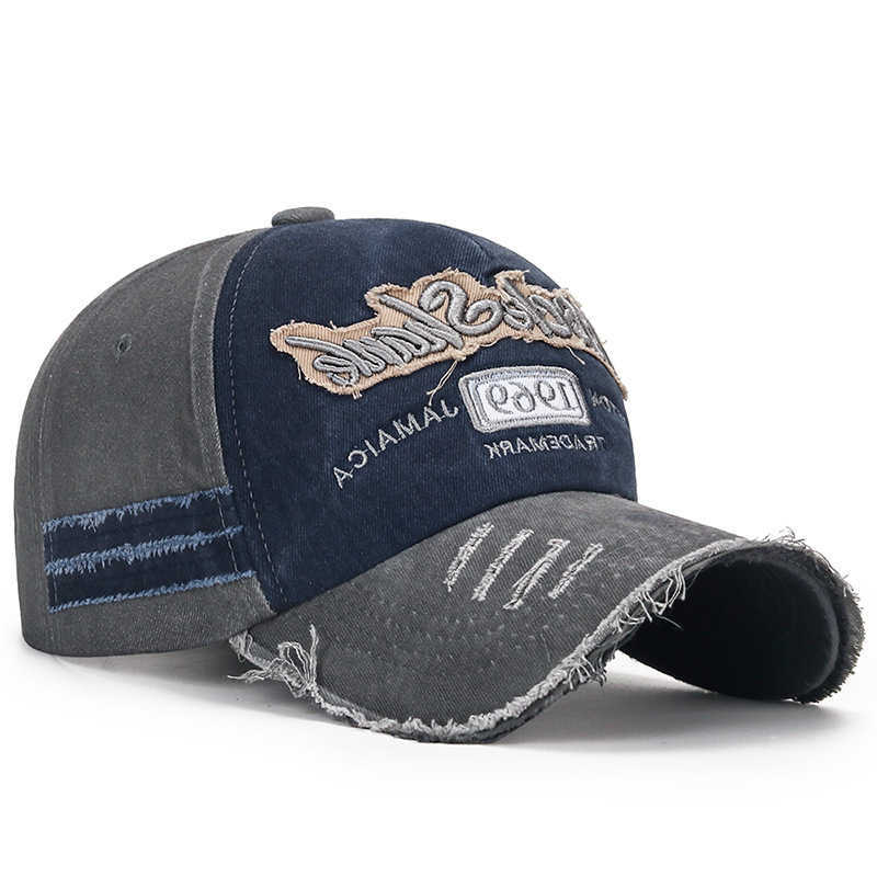 washed frayed Vintage baseball distressed with embroidered numbers sun visor duckbill hat M260626 - view 1