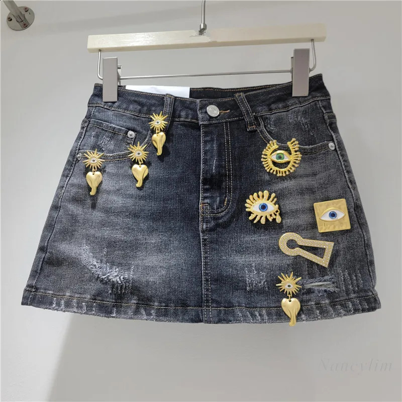 Stretch Denim Mini Skirt for Women Summer 2026 Bodycon Fit and Metallic Embellishments A Touch of Modern Flair Skirts 260626 - view 4