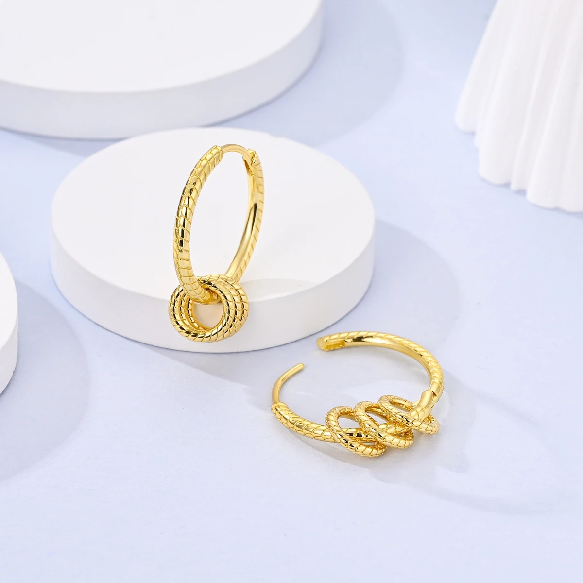 Original 925 Silver Hoop Gold Earring For Woman Heart Star Moon Zircon Pendientes Fashion Jewelry 260626 - view 6