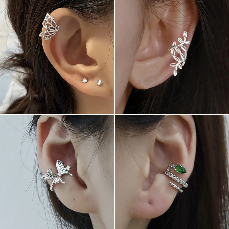 Vintage Hollow Butterfly Ear Clip Without Piercing Earrings For Women Fashion Exquisite Cuff Wedding Jewelry 260623