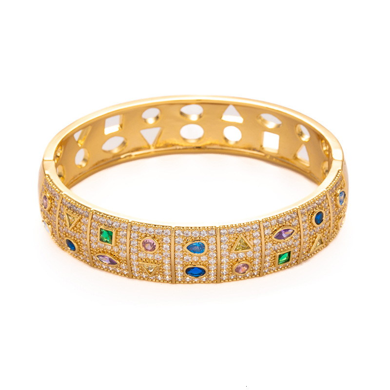 Bracelets European And American Zircon Bracelets With Colorful Designs Zircon-Inlaid Light Luxury Bracelets Multicolored Bangles - view 6