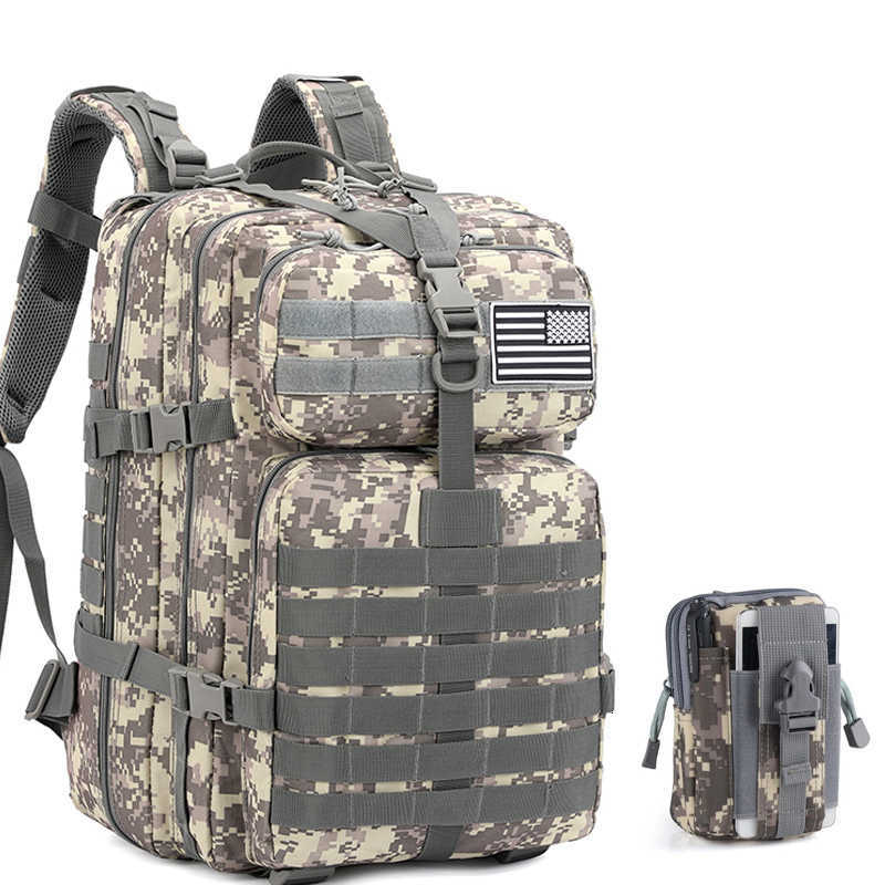 Shoulder Mountaineering Travel Backpack Double Bag Camouflage 3P Tactical BackpackGive a small safety kit M260626