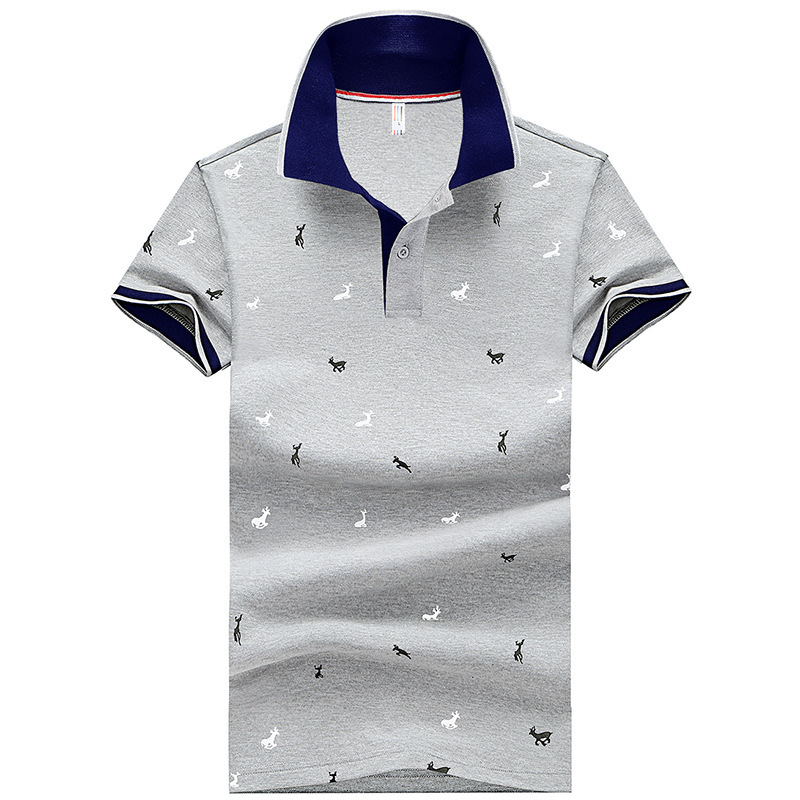 Summer Deer Print Polo Shirt Short Sleeve T-Shirt, Men's Loose Fit, Direct From Manufacturer - view 7
