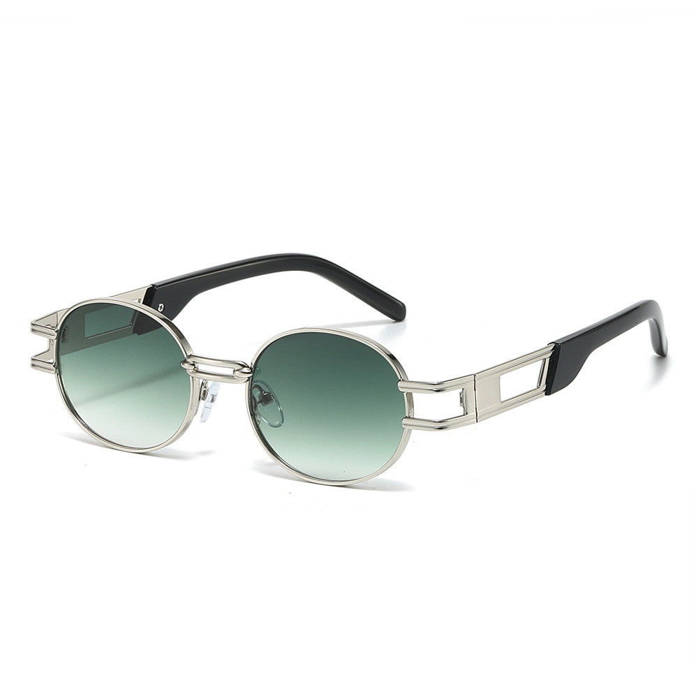 New Retro Small-Frame Fashion Sunglasses, Metal Trendy Versatile Sunshade And Sunscreen Glasses - view 6