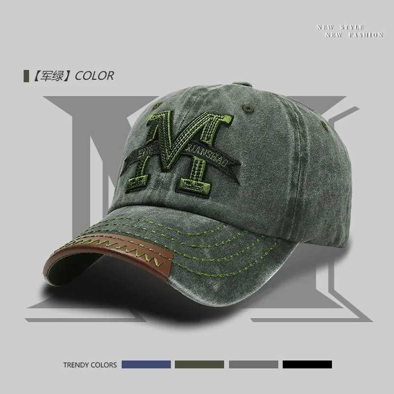 M Letter Embroidery Wash Unisex Baseball Caps Outdoor Adjustable Spring and Autumn Casual Sunscreen Hat M260626 - view 5