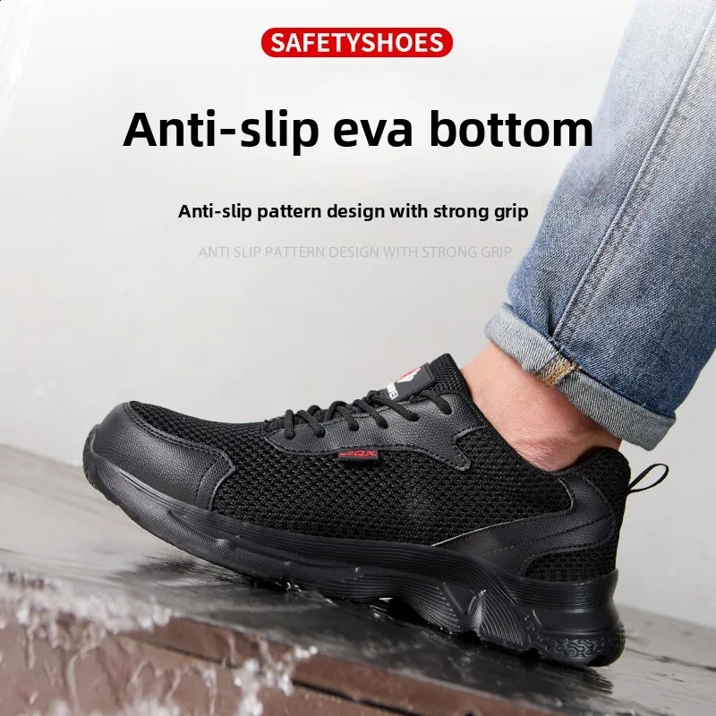anti puncture men safety shoes summer breathable mesh work industrial plastic toe sneakers construction insulated 260626 - view 5