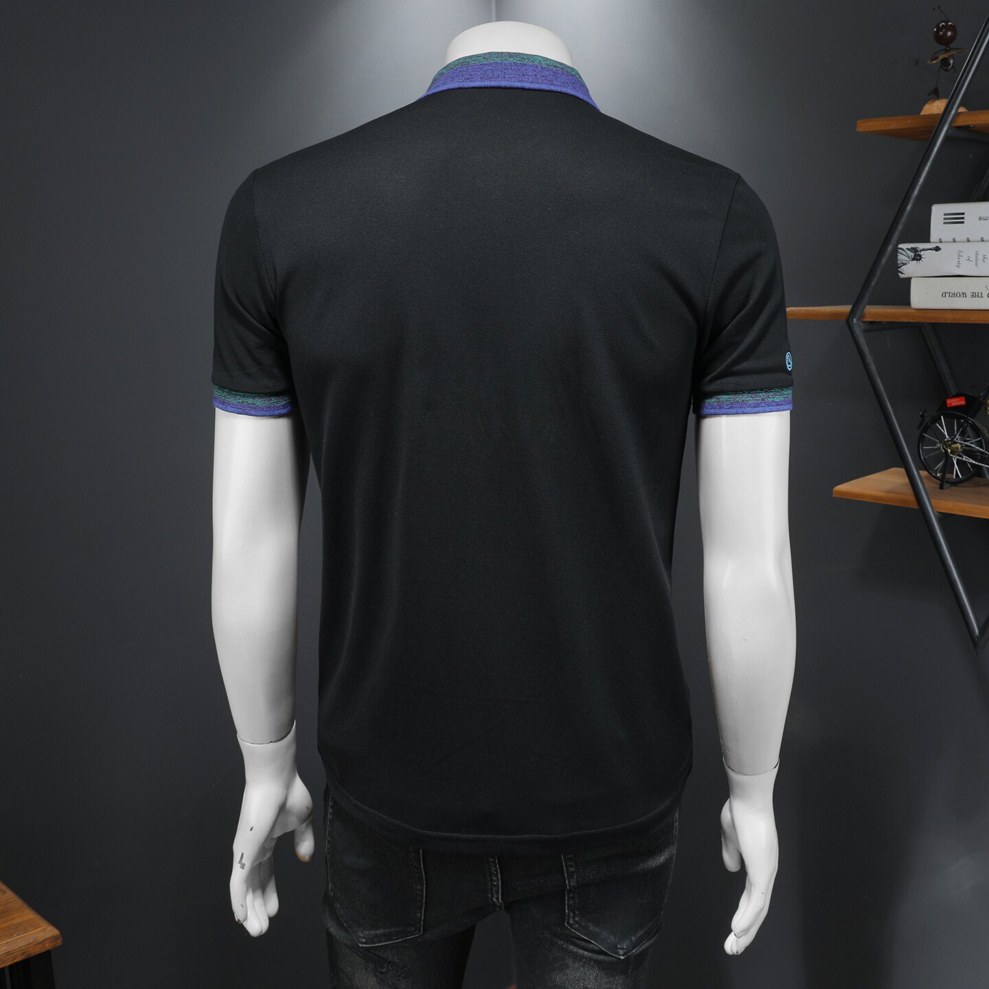 Summer New Men's Business Heavy Embroidery POLO Shirt With Turn-Down Collar, Large Size, Patchwork Short Sleeve T-Shirt - view 5