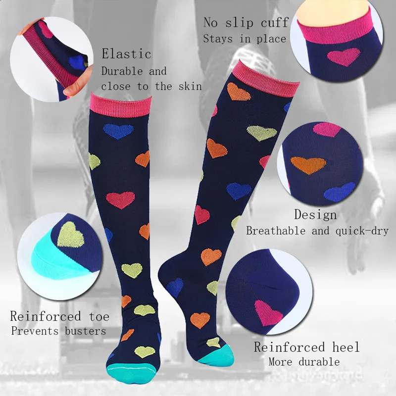 1 Pair SXXL Large Size Compression Socks Doctor Nurse Golfs Tube Fit Edema Diabetes Varicose Veins Men Stockings 260622 - view 5
