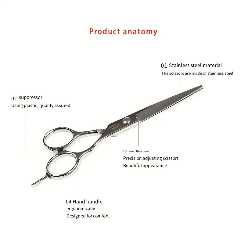 Professional Grade Hair ScissorsStainless Steel ConstructionIncludes Safety SuppressorAdjustable Tension RightLeft Hand Use 260615 - view 3