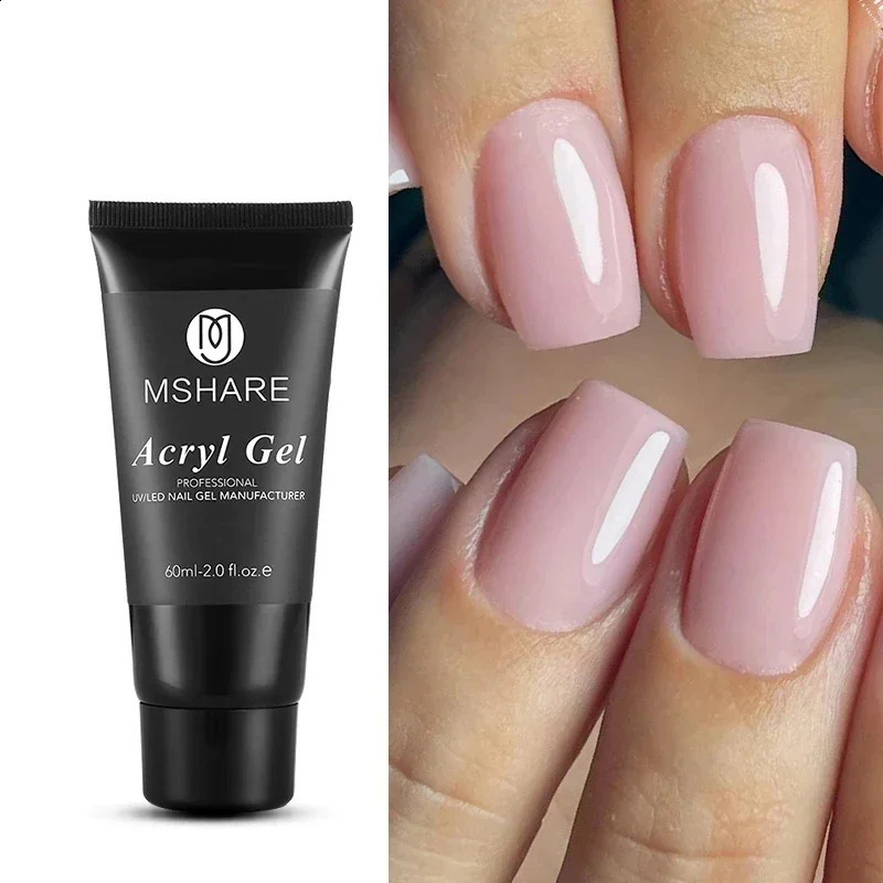 MSHARE Poly Nails Acryl Gel 60ml Builder UV Led Acrylgel Nails Extensions Acrylic Pink White Clear Acrylatic Hema Tpo Free Gel 260626 - view 1