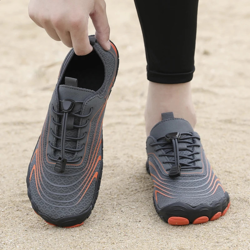 Grey Water Shoes Quick Dry NonSlip Aqua Lightweight Barefoot Beach Sneakers for Men And Women Swimming Surfing Hiking 260626 - view 3