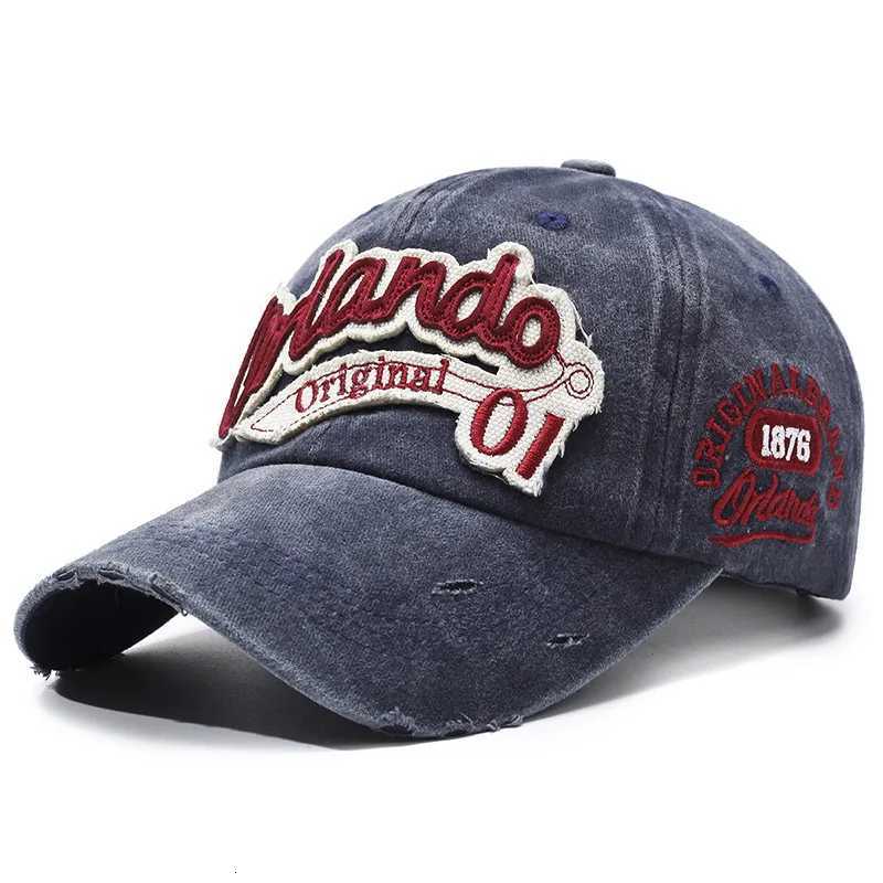 Vintage American-Style Distressed Baseball Wide Brim Washed with Holes Duckbill Face Slimming Effect Casual Hat M260626 - view 4