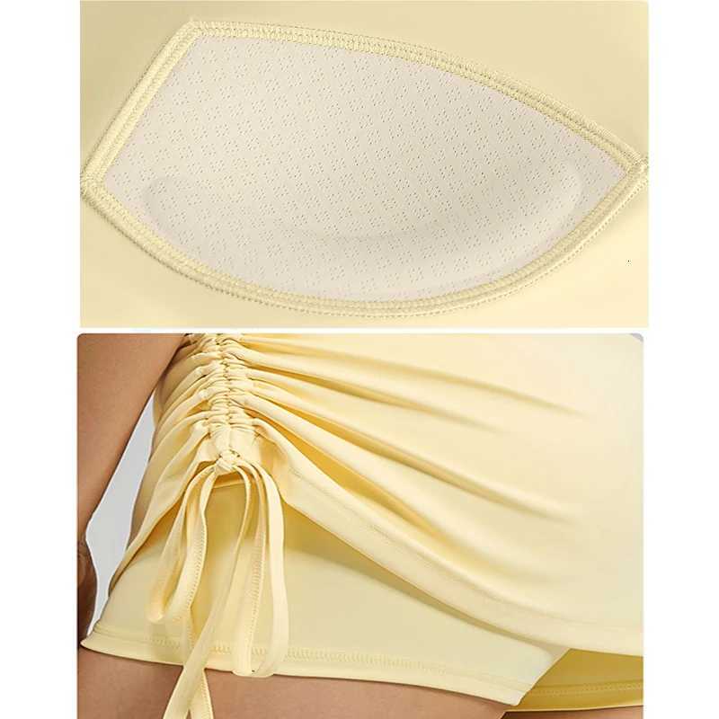 Ruched Side 2026 Drawstring Women 2 Piece Yoga Sets Color Block Sports Bra High Stretch Shockproof Running Workout Sportswear M260626 - view 7