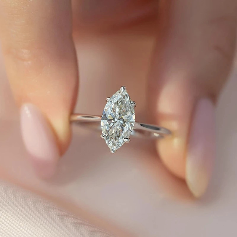 GRA 2CT Marquise Diamond Wedding Engagement Rings for Women 925 Sterling Silver y Gemstone Fine Jewelry 260625 - view 5