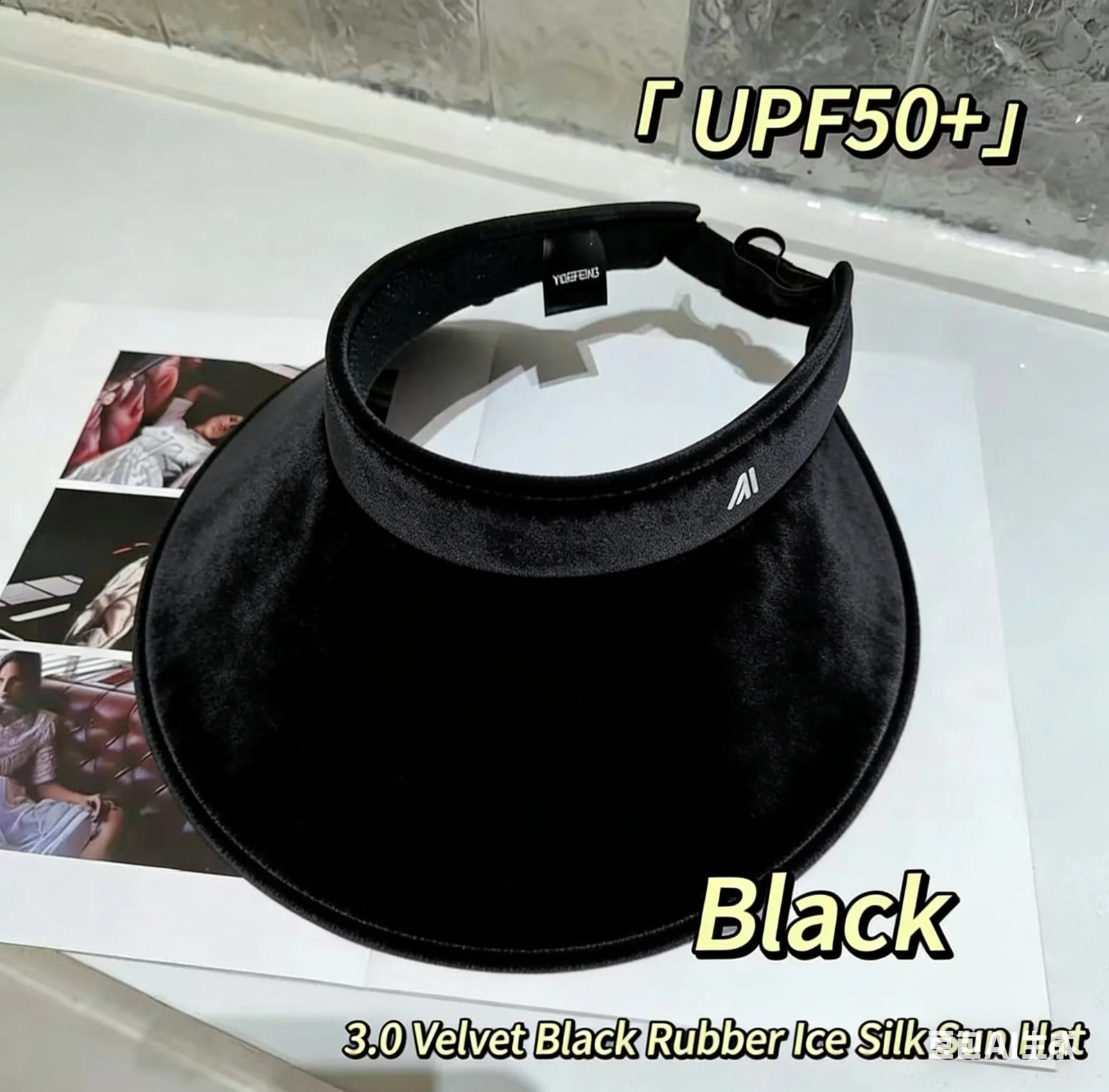 Womens UPF50 Large Brim Sun Visor Hat UV Protection Empty Top Cap 260625 - view 7