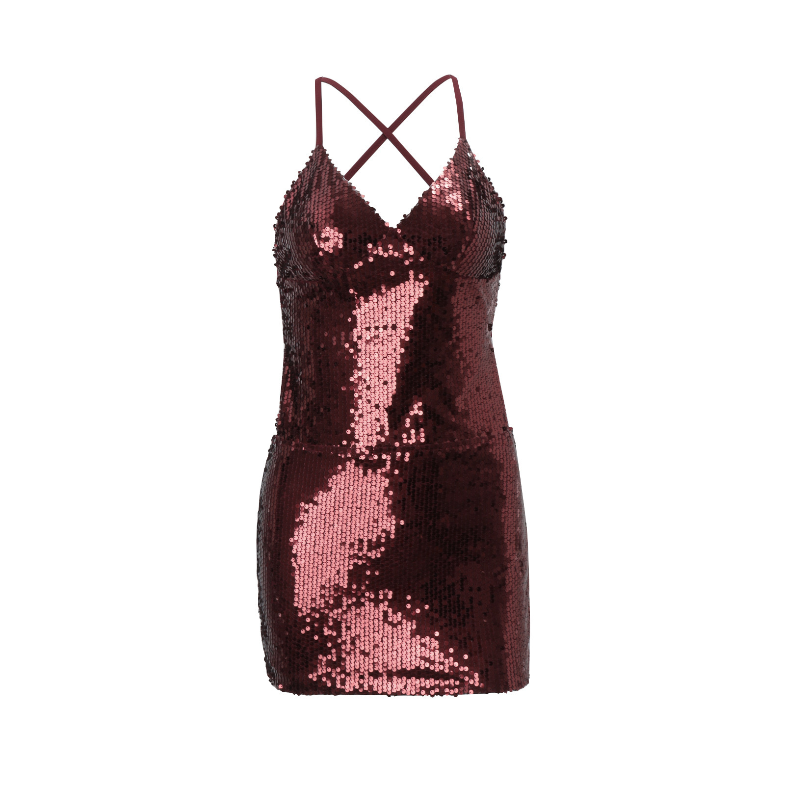 Autumn New Sexy Backless Nightclub Hot Girl Sequin Tie Hip Dress Short Skirt Luxury Luxury - view 6