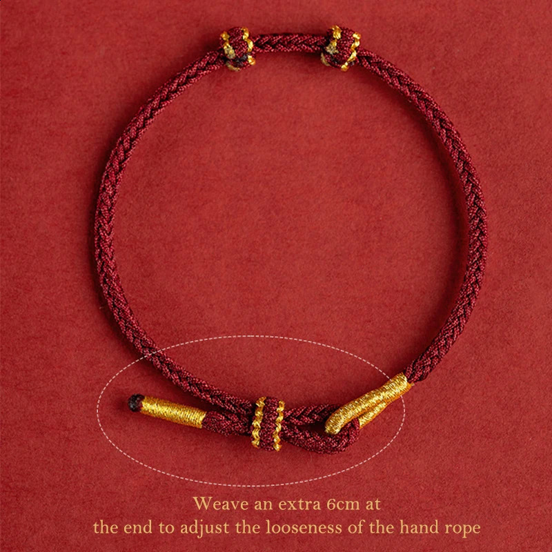 24cm Hand Woven Size Adjust DIY Red String Bracelets Adult Child Vintage Lucky Rope Bracelet Bangles Gift For Friends 260617