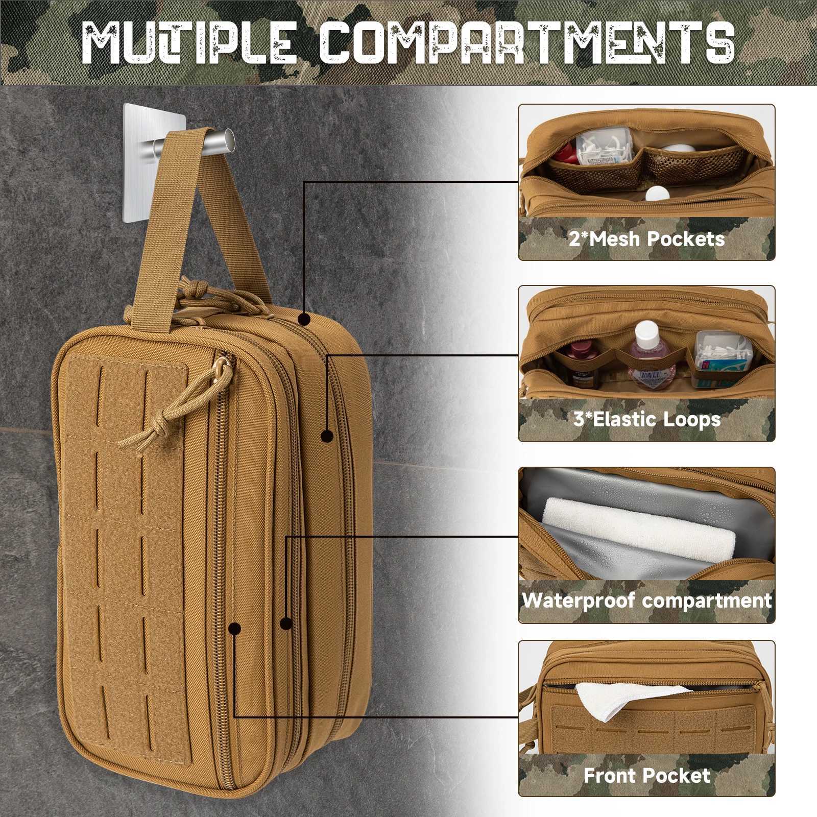 Bag Toiletry Mens Hygiene Tactical Bag EDC Tool Soft Pouches Small Toiletry Bag Mens Shaving Kit Travel Shower Bag M260626 - view 6