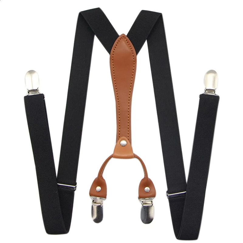 Fashion Suspenders for Men Women 25cm Wide X-back 4 Clips Adjustable Elastic Trouser Braces Straps Gifts for Dad Husband 260626 - view 4