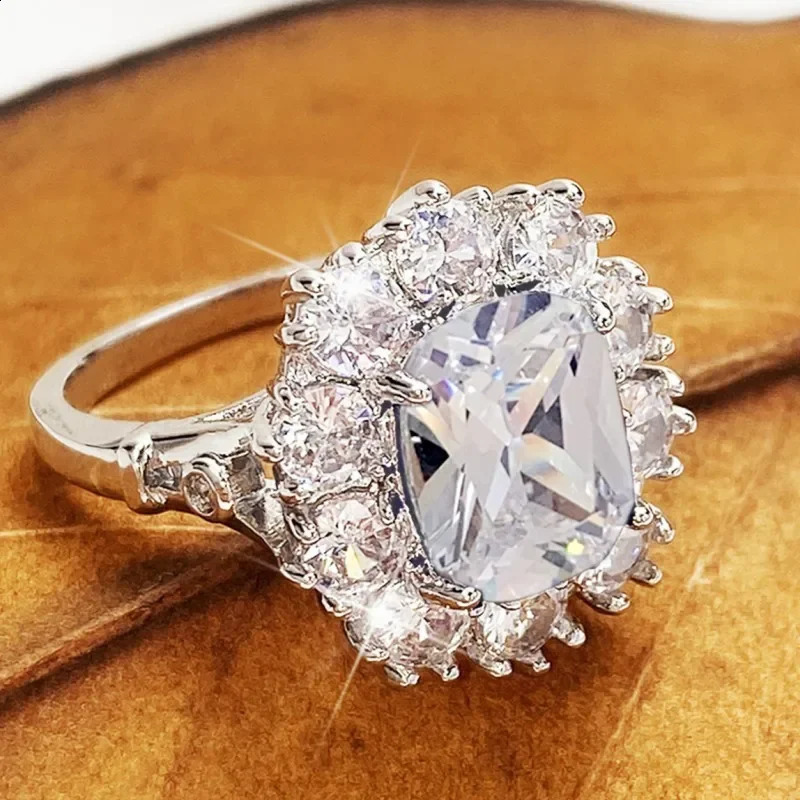 Huitan Trendy Prong Setting WhitePinkBlue Cubic Zirconia Lady Rings for Wedding Party Anniversary Gift Engagement Accessories 260625 - view 5
