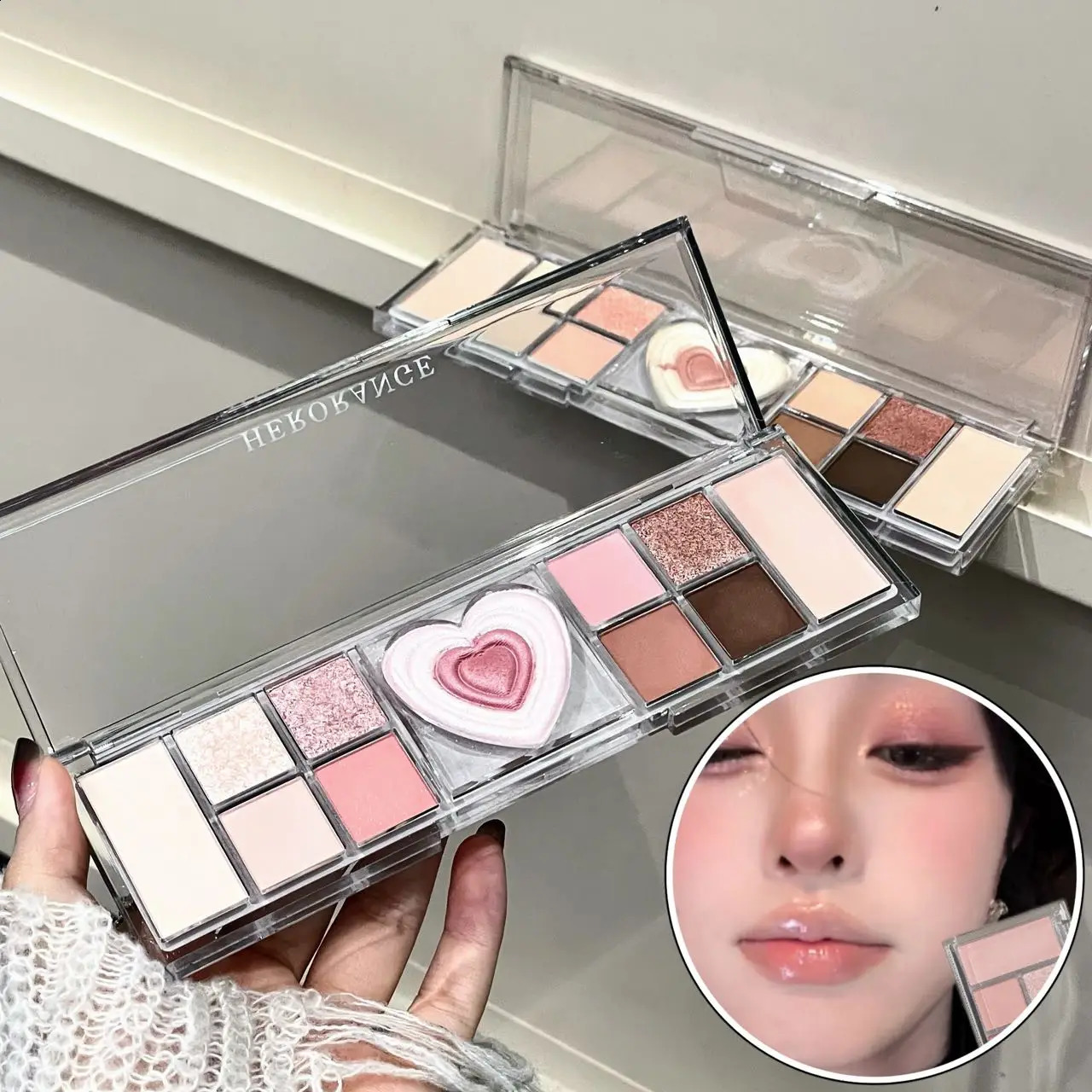 12-Color Tea Apricot Eye Makeup Palette Low Saturation Eyeshadow Palette Pearlescent Matte Shimmer Earth Color Eye Shadow Beauty 260626 - view 4