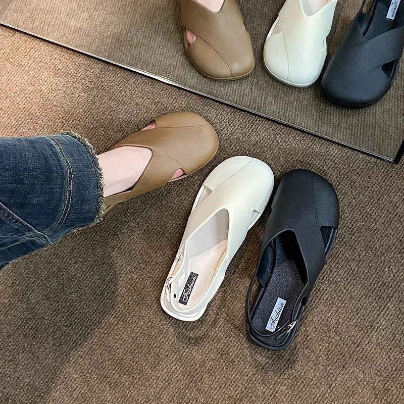 2026 Women Closed Toe Roman Sandals French Fairy Style Outdoor Summer Ladies Slides 260626 - view 4