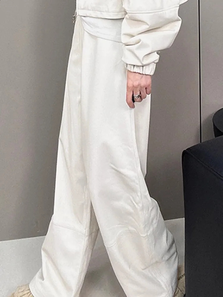 Autumn Women Casual Trousers Streetwear Sheepskin Genuine Leather Pants High Elastic Waist Fashion Female Wide Leg 260625 - view 7