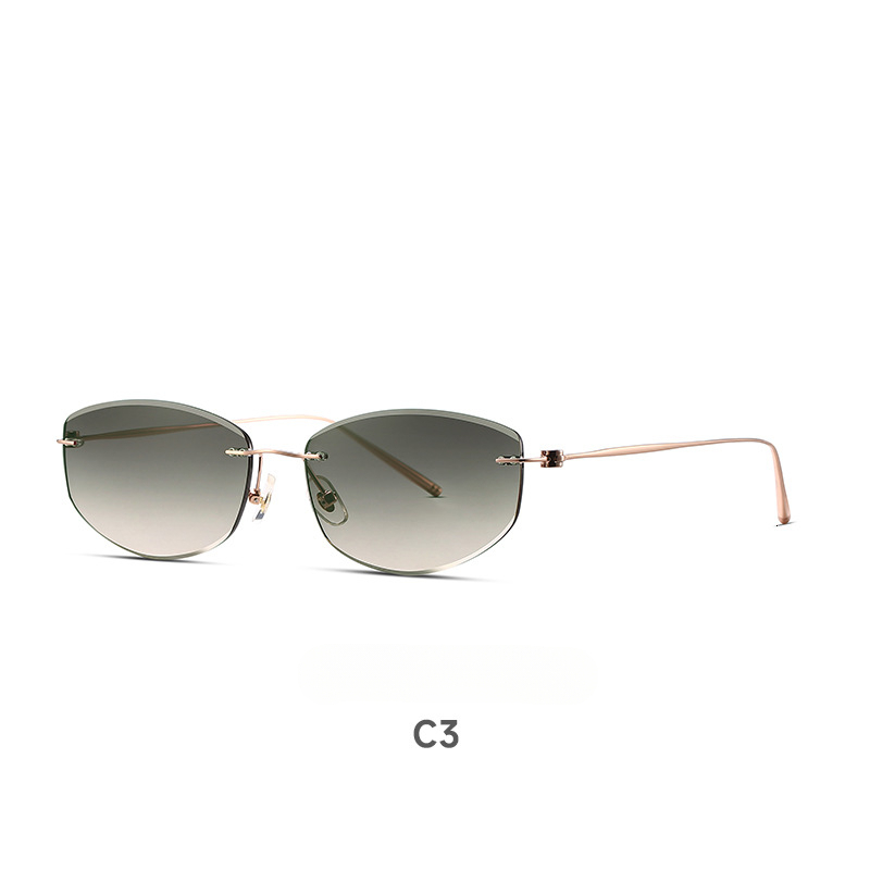 Ultra light titanium frameless cut edge sunglasses high definition nylon UV stylish and high end driving sunglasses for men - view 9