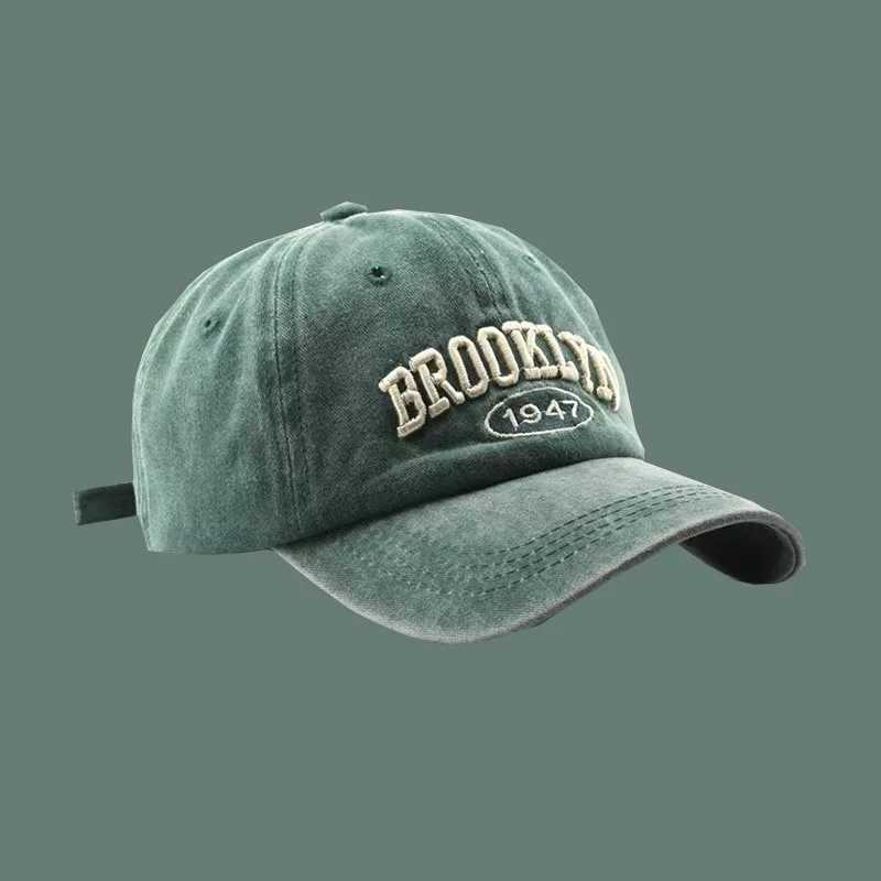 Season New Fashion Unisex Four tideway Baseball Outdoor Casual Retro Washed Cotton BROOKLYN 1947 Embroidered SnapSunHat M260626 - view 3