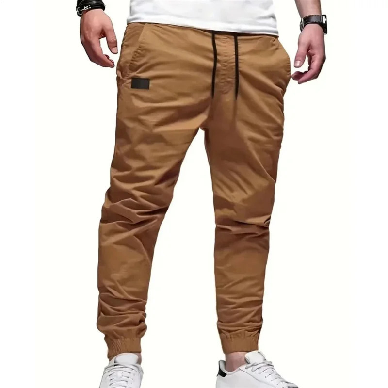 Cargo Pants Mens Loose Straight sports Clothing Solid color sweatpants Versatile Joggers Woven Casual Male Trousers 260626 - view 4