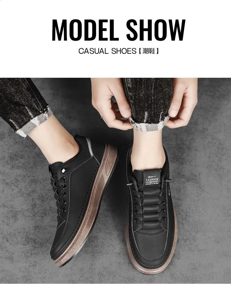 Mens White Platform Sneakers 2026 Autumn Breathable PU Thick Sole Casual Daily Streetwear Korean Style Footwear 260626 - view 7