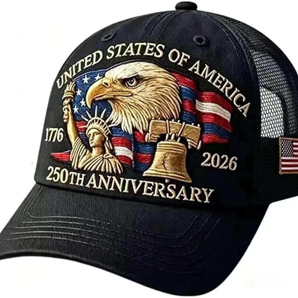 American 250th Anniversary Eagle Print Unisex Adjustable Mesh Cap Summer Outdoor Sun Shade Breathable Baseball Caps W260626 - view 5