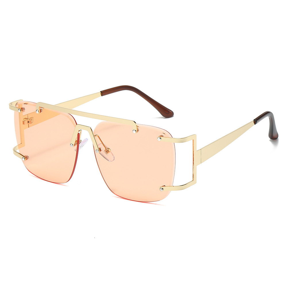 26 New Polygonal Frameless Sunglasses, European And American Irregular Street Style Double-Bridge Unisex Sunglasses - view 3
