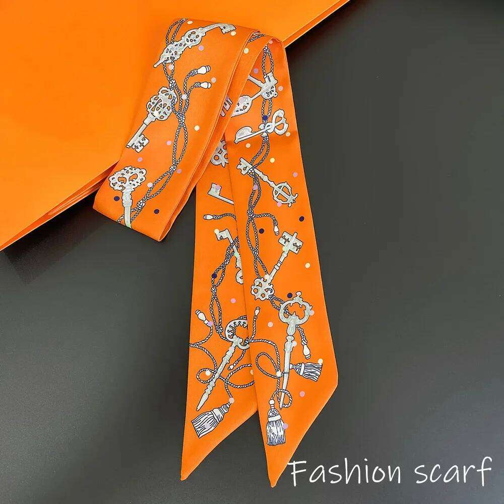 Europe 2025 Fashion New National Style Small Nroken Flower Women's Decorative Twill Binding Bag Handle Silk Ribbon Scarf 26Y06226 - view 3