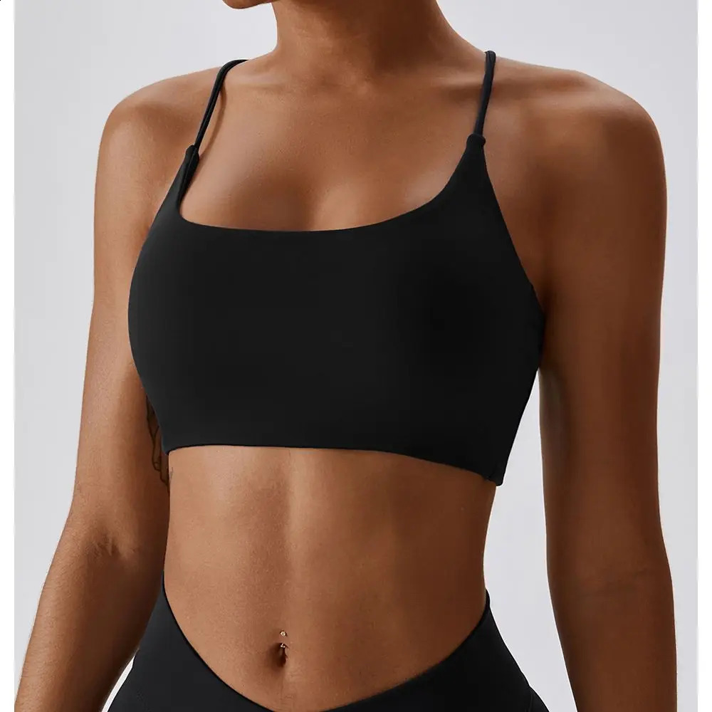 Solid Color U-Shaped Multi-Strap Cross Back Women Fitness Sports Bra Top Gym Yoga Athletic Tight Workout Jog Soft With Chest Pad 260626 - view 5