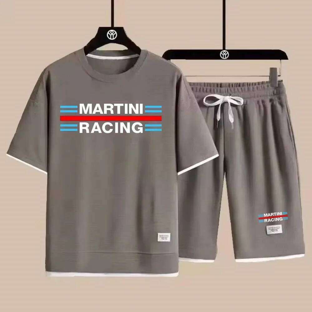 Men's sportswear summer loose and comfortable Martini racing car leisure elegant T-shirt shorts set 26Y0626 - view 1