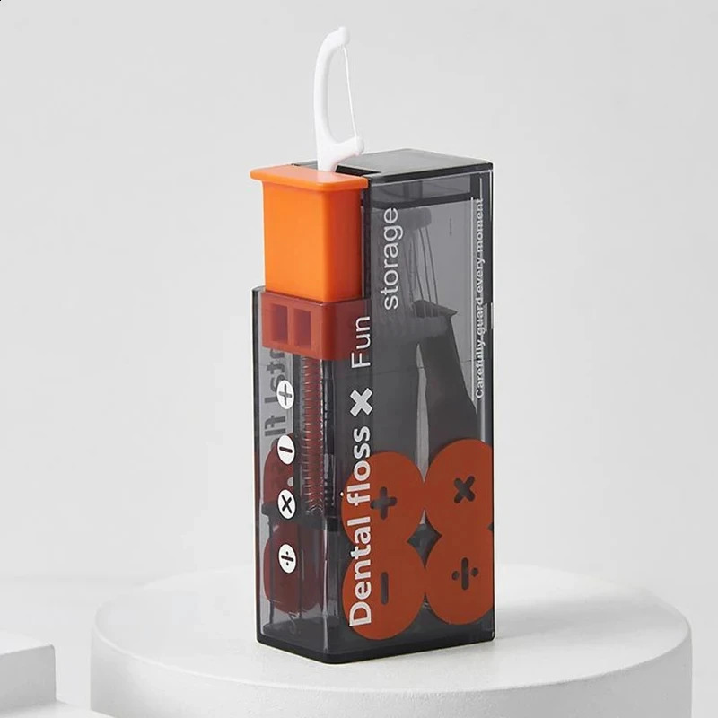Portable Floss Dispenser Includes 10Pcs Automatic Ejectable Organiser Oral Care Presson Disposable Flossing Sticks 260626 - view 3