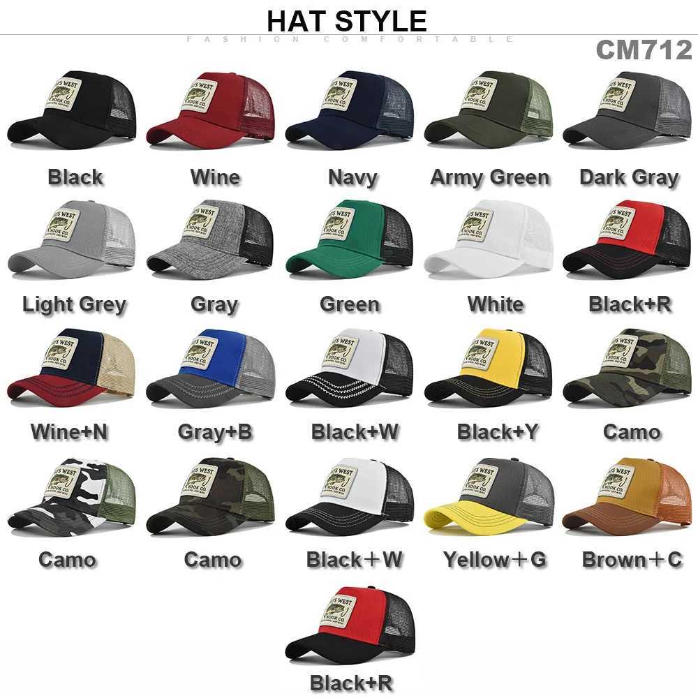 Embroidery Fishing High Baseball Quality for Men Women Outdoor Fishing SnapMesh Hat Breathable Sunshade Dad Trucker Hat M260626 - view 4