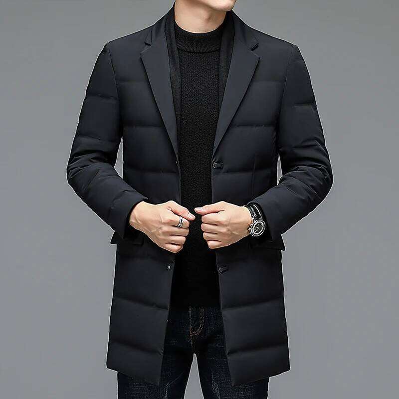 Men's Winter Fashion High-Quality Jacket 90% White Duck down Warm Coat with Removable Scarf Suit Collar M-4XL Sizes W260626 - view 6